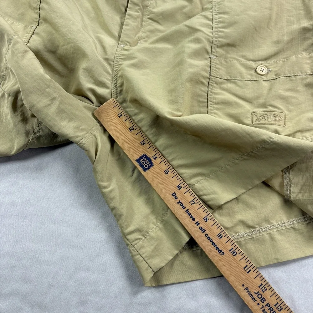 Aftco Shorts Mens 42 Beige Cargo Fishing Stretch Performance Nylon Preppy